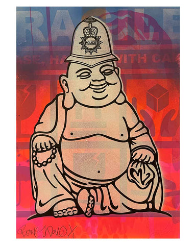 Magic Karma Cop Print by Barrie J Davies, unframed Silkscreen print on paper (hand finished) edition of 1/1, A4 size 21 cm x 29.7 cm.