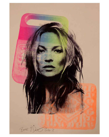 Mash up Print by Barrie J Davies,&nbsp;unframed Silkscreen print and paint on paper (hand finished) edition of 1/1 - A2 size 29cm x 42cm.