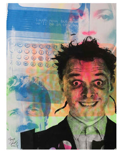 Mash up Print by Barrie J Davies, unframed Silkscreen print and paint on paper (hand finished) edition of 1/1 - A3 size 29cm x 42cm.