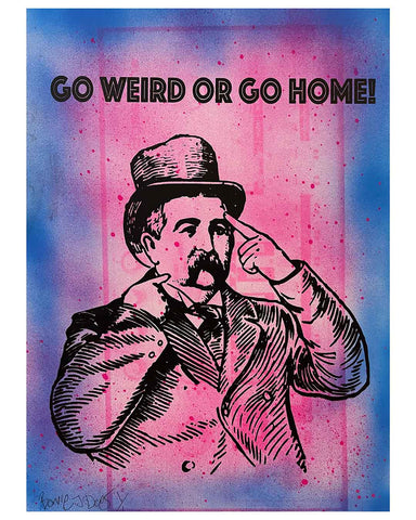 Midnight Weird Print by Barrie J Davies, Unframed Original Silkscreen print on paper (hand finished), edition of 1/1 A3 size 29cm x 42cm. 