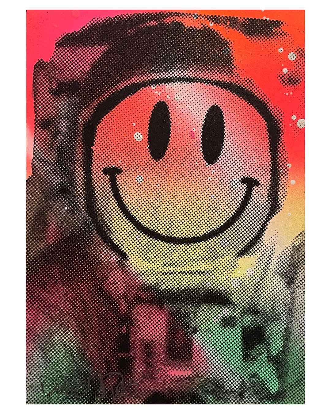 Mini Spaced Man Print by Barrie J Davies 2022, unframed Silkscreen print on paper (hand finished) edition of 1/1, A6 size 14.8 x 10.5cm.
