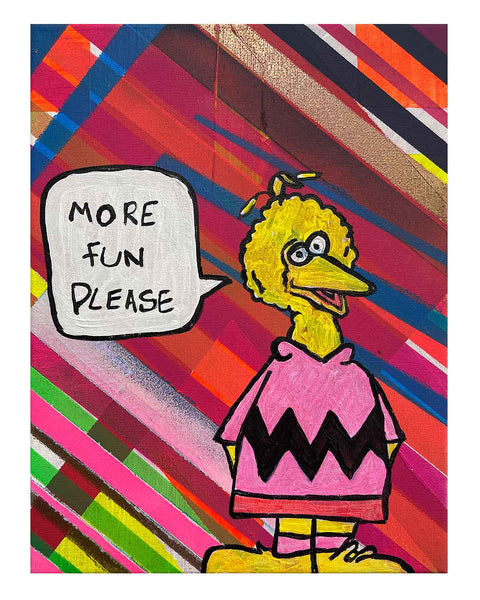 More Fun Painting by Barrie J Davies 2024, Mixed media on Canvas, 21 cm x 29 cm, Unframed and ready to hang.