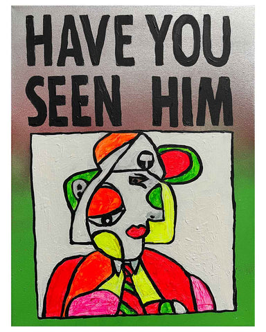 Mr Abstract Painting by Barrie J Davies, Mixed media on Canvas, 40 cm x 30 cm, Unframed and ready to hang.