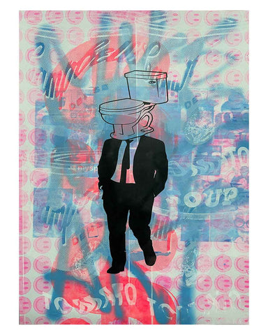 Mr John Print by Barrie J Davies 2024, Unframed Silkscreen print on paper (hand finished), edition of 1/1 A2 size 42cm x 59cm.