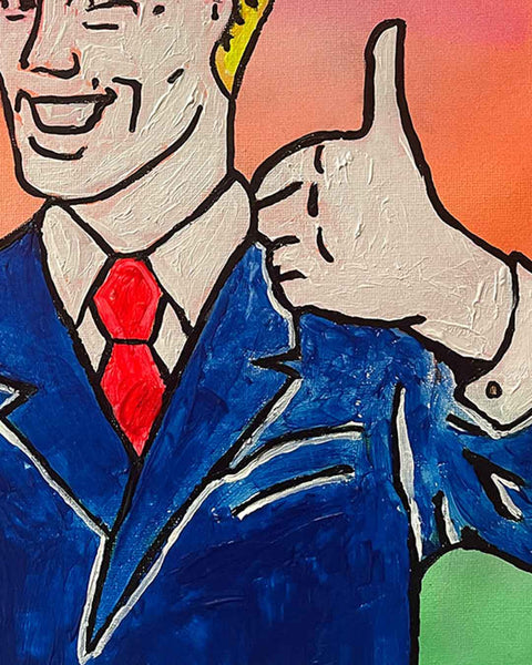 Naughty Nigel Painting Painting by Barrie J Davies, Mixed media on Canvas, 40 cm x 30 cm, Unframed and ready to hang.