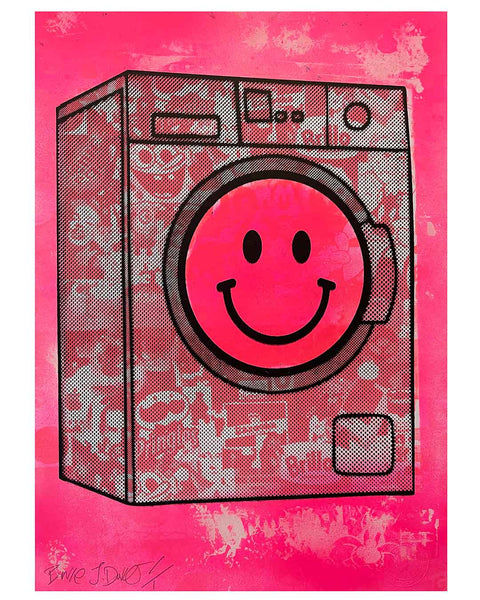Neon Acid Rinse Print by Barrie J Davies, unframed Silkscreen print on paper (hand finished) edition of 1/1, A3 size 29.7 cm x 42 cm.