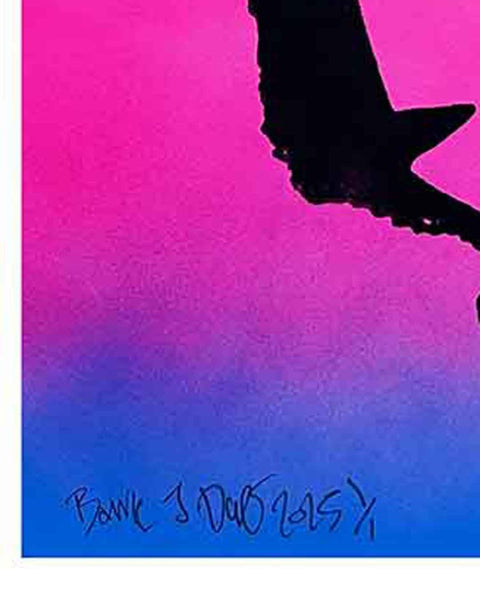 No More Boring Art Raver Print by Barrie J Davies, Unframed Silkscreen print on paper (hand finished), edition of 1/1 A3 size 29cm x 42cm.  