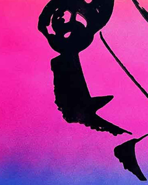 No More Boring Art Raver Print by Barrie J Davies, Unframed Silkscreen print on paper (hand finished), edition of 1/1 A3 size 29cm x 42cm.  