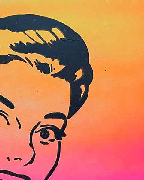 No More Boring Art Raver Print by Barrie J Davies, Unframed Silkscreen print on paper (hand finished), edition of 1/1 A3 size 29cm x 42cm.  