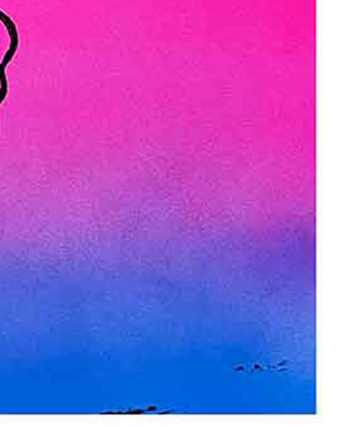 No More Boring Art Raver Print by Barrie J Davies, Unframed Silkscreen print on paper (hand finished), edition of 1/1 A3 size 29cm x 42cm.  