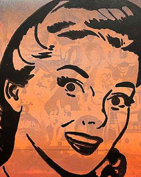 No More Boring Art Stripe Print by Barrie J Davies, Unframed Silkscreen print on paper (hand finished), edition of 1/1 A3 size 29cm x 42cm.