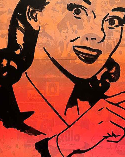 No More Boring Art Stripe Print by Barrie J Davies, Unframed Silkscreen print on paper (hand finished), edition of 1/1 A3 size 29cm x 42cm.