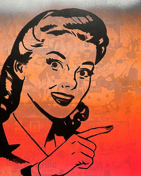 No More Boring Art Stripe Print by Barrie J Davies, Unframed Silkscreen print on paper (hand finished), edition of 1/1 A3 size 29cm x 42cm.