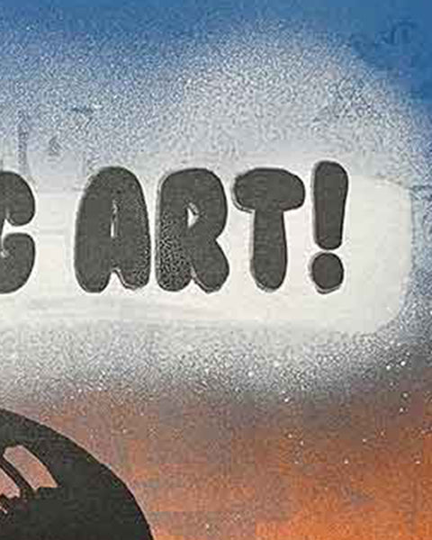 No More Boring Art Stripe Print by Barrie J Davies, Unframed Silkscreen print on paper (hand finished), edition of 1/1 A3 size 29cm x 42cm.