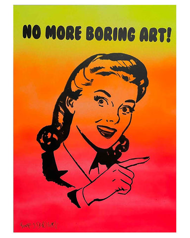 No More Boring Art Sunrise Print by Barrie J Davies 2025, Unframed Silkscreen print on paper (hand finished), edition of 1/1 A3 size 29cm x 42cm.