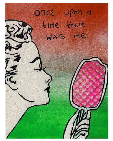 Once Upon A Time Painting by Barrie J Davies, Mixed media on Canvas, 40 cm x 30 cm, Unframed and ready to hang.