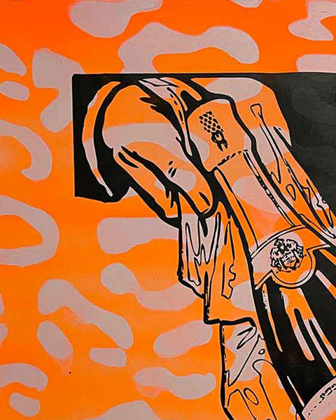 Orange Leopard Fuck It Print