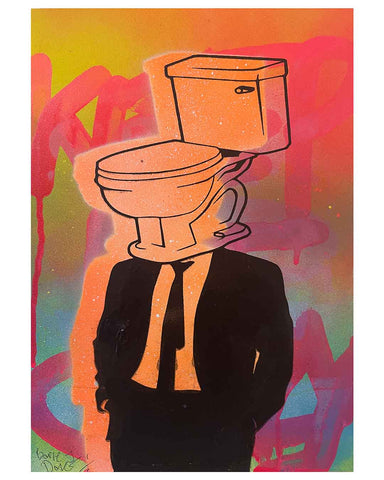 Orange Mr John Print by Barrie J Davies, Unframed Silkscreen print on paper (hand finished), edition of 1/1 A2 size A4 size 29 cm x 21 cm.