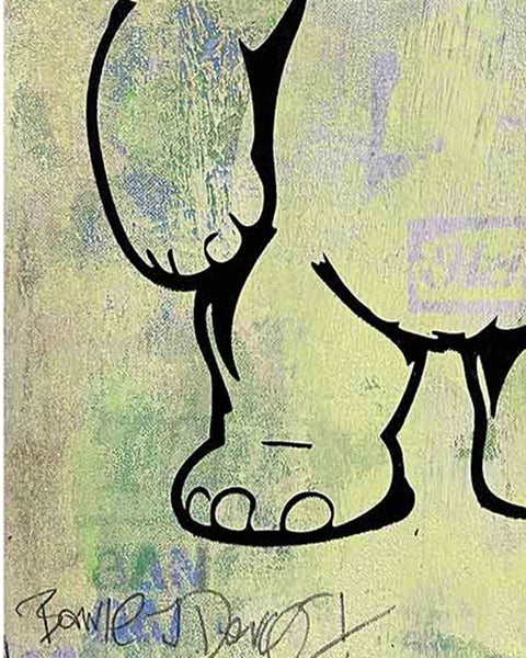 Pink Fluffy Print by Barrie J Davies, unframed Silkscreen print on paper (hand finished) edition of 1/1, A4 size 21 cm x 29.7 cm.