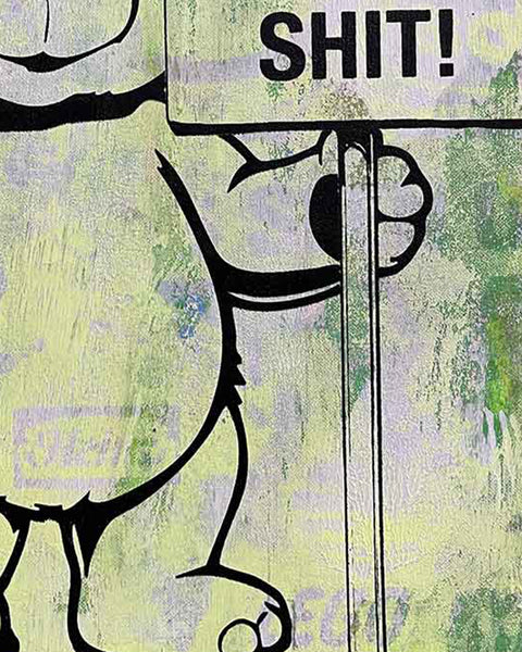 Pink Fluffy Print by Barrie J Davies, unframed Silkscreen print on paper (hand finished) edition of 1/1, A4 size 21 cm x 29.7 cm.