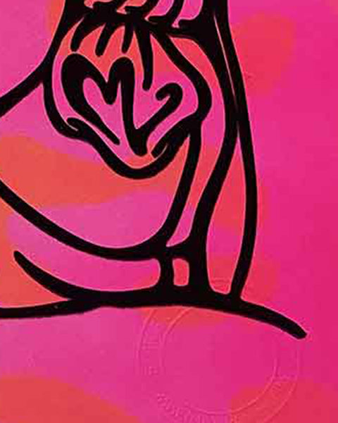 Pink Karma Cop Print by Barrie J Davies, unframed Silkscreen print on paper (hand finished) edition of 1/1, A4 size 21 cm x 29.7 cm.