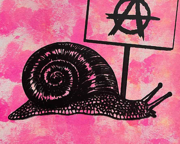 Pink Slow Punk Print by Barrie J Davies, unframed Silkscreen print on paper (hand finished) edition of 1/1, A3 size 29.7 cm x 42 cm.