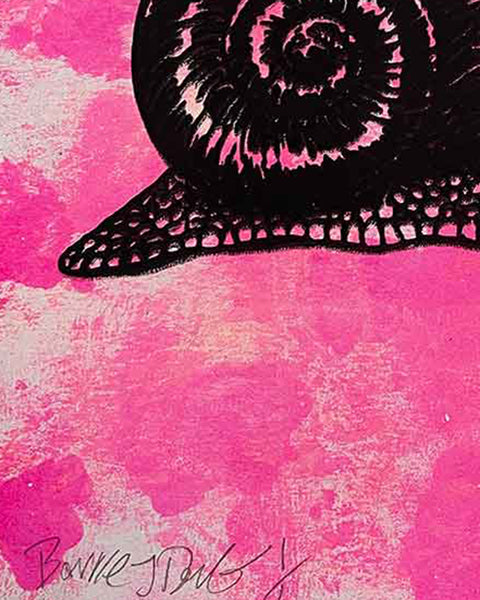 Pink Slow Punk Print by Barrie J Davies, unframed Silkscreen print on paper (hand finished) edition of 1/1, A3 size 29.7 cm x 42 cm.