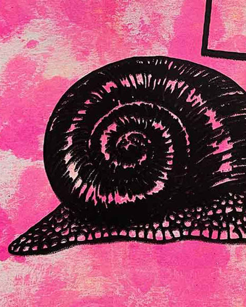 Pink Slow Punk Print by Barrie J Davies, unframed Silkscreen print on paper (hand finished) edition of 1/1, A3 size 29.7 cm x 42 cm.