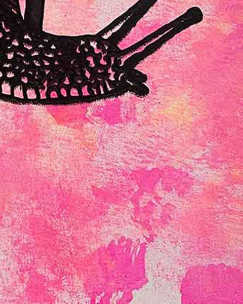 Pink Slow Punk Print by Barrie J Davies, unframed Silkscreen print on paper (hand finished) edition of 1/1, A3 size 29.7 cm x 42 cm.