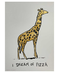 Pizza Drawing by Barrie J Davies, mixed media on paper, (unframed), A2 size 42cm x 59.4cm.