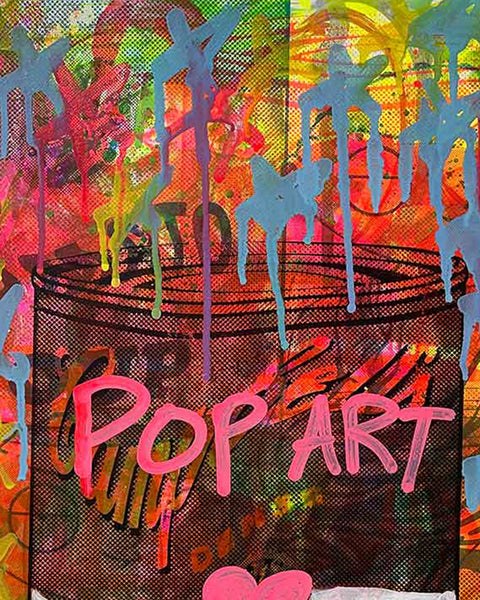 Pop Art Soup Print by Barrie J Davies 2023, Unframed Silkscreen print on paper (hand finished), edition of 1/1 A2 size 42cm x 59cm.