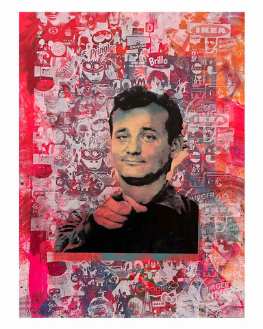 Post Some Bills Print by Barrie J Davies 2023 - unframed Silkscreen print on paper (hand finished) edition of 1/1 - A2 size 42cm x 59.4cm.
