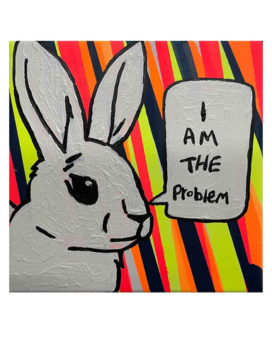 Problem Painting by Barrie J Davies 2024, Mixed media on Canvas, 20 cm x 20 cm, Unframed and ready to hang.