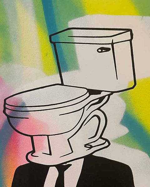 Rainbow Mr John Print by Barrie J Davies, Unframed Silkscreen print on paper (hand finished), edition of 1/1 A4 size 29 cm x 21 cm. &nbsp;