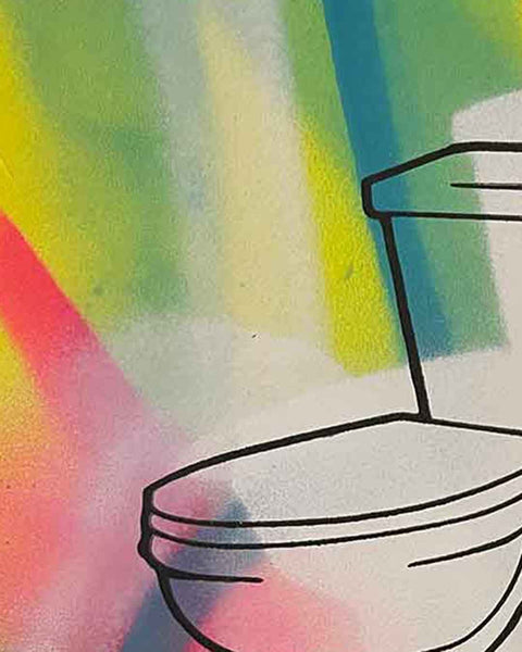 Rainbow Mr John Print by Barrie J Davies, Unframed Silkscreen print on paper (hand finished), edition of 1/1 A4 size 29 cm x 21 cm.