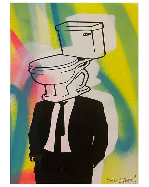 Rainbow Mr John Print by Barrie J Davies, Unframed Silkscreen print on paper (hand finished), edition of 1/1 A2 size A4 size 29 cm x 21 cm.