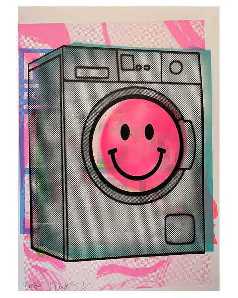 Rave Acid Rinse Print by Barrie J Davies, unframed Silkscreen print on paper (hand finished) edition of 1/1, A3 size 29.7 cm x 42 cm.