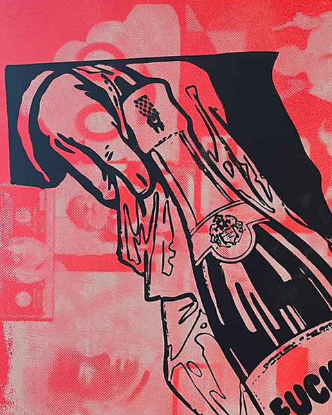 Red Fuck It Print by Barrie J Davies, Unframed Silkscreen print on paper (hand finished), edition of 1/1 A3 size 29cm x 42cm.