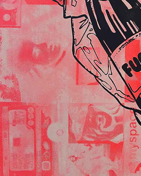 Red Fuck It Print by Barrie J Davies, Unframed Silkscreen print on paper (hand finished), edition of 1/1 A3 size 29cm x 42cm.