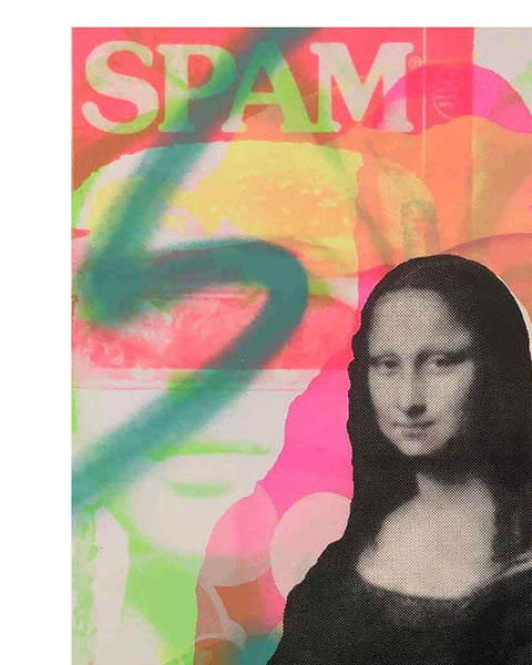 Secret Smile Print by Barrie J Davies - unframed Silkscreen print on paper (hand finished) edition of 1/1 - A2 size 42cm x 59.4cm.