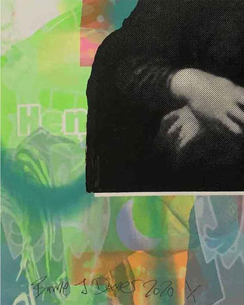 Secret Smile Print by Barrie J Davies - unframed Silkscreen print on paper (hand finished) edition of 1/1 - A2 size 42cm x 59.4cm.