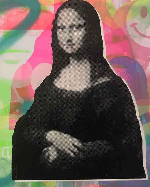 Secret Smile Print by Barrie J Davies - unframed Silkscreen print on paper (hand finished) edition of 1/1 - A2 size 42cm x 59.4cm.