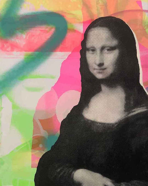 Secret Smile Print by Barrie J Davies - unframed Silkscreen print on paper (hand finished) edition of 1/1 - A2 size 42cm x 59.4cm.
