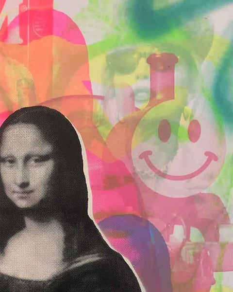 Secret Smile Print by Barrie J Davies - unframed Silkscreen print on paper (hand finished) edition of 1/1 - A2 size 42cm x 59.4cm.