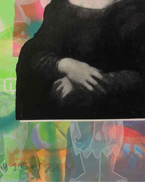 Secret Smile Print by Barrie J Davies - unframed Silkscreen print on paper (hand finished) edition of 1/1 - A2 size 42cm x 59.4cm.