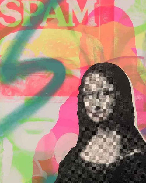 Secret Smile Print by Barrie J Davies - unframed Silkscreen print on paper (hand finished) edition of 1/1 - A2 size 42cm x 59.4cm.