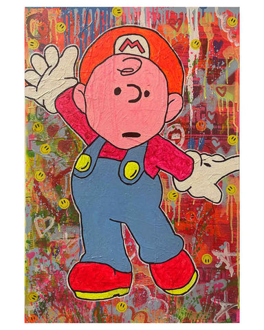 See It Say it Sorted Painting by Barrie J Davies 2023, Mixed media on Canvas, 50cm x 75cm, Unframed and ready to hang.