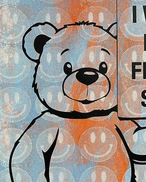 Sky Pink Fluffy Print by Barrie J Davies, unframed Silkscreen print on paper (hand finished) edition of 1/1, A4 size 21 cm x 29.7 cm.