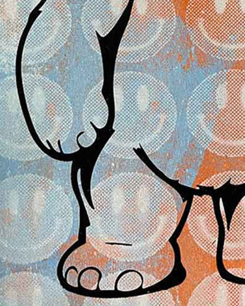 Sky Pink Fluffy Print by Barrie J Davies, unframed Silkscreen print on paper (hand finished) edition of 1/1, A4 size 21 cm x 29.7 cm.