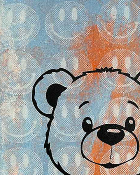 Sky Pink Fluffy Print by Barrie J Davies, unframed Silkscreen print on paper (hand finished) edition of 1/1, A4 size 21 cm x 29.7 cm.